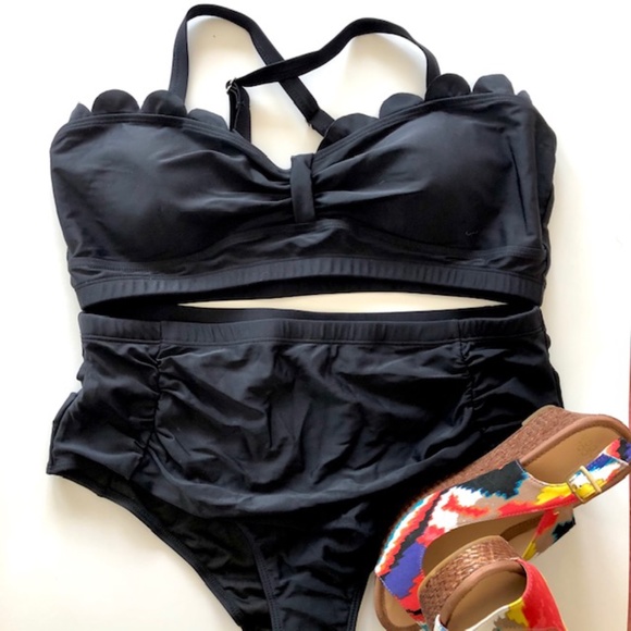 Black High Waisted Bikini NWT Size 16 - Picture 1 of 8